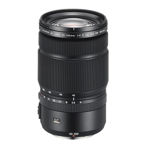 Fujifilm GF 45-100mm f4 R LM OIS WR Lens product photo top angle