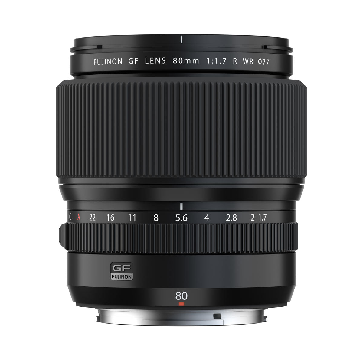 Fujifilm GF 80mm f1.7 R WR Lens top