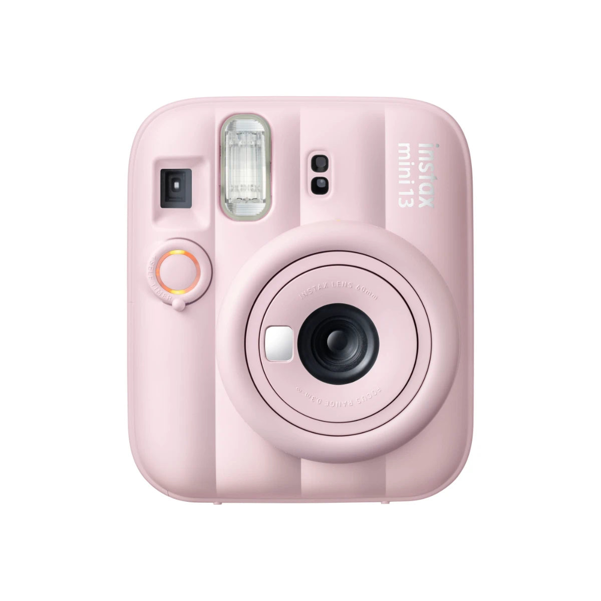 Pink instant camera with Fujifilm branding on a white background
