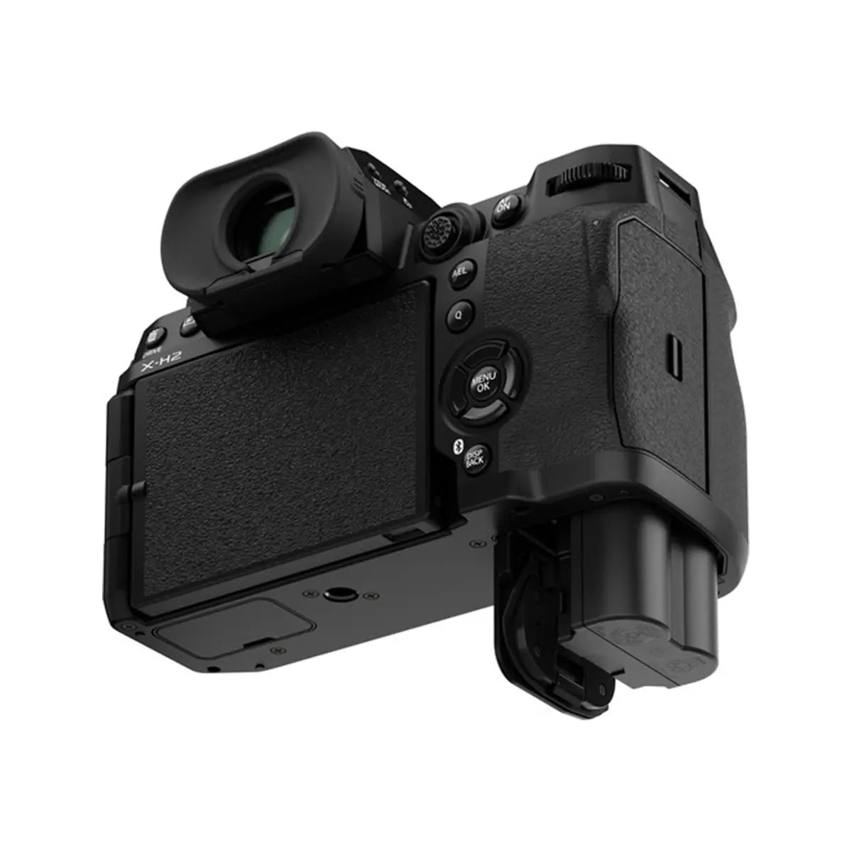 Fujifilm X-H2 Black bottom with battery door open