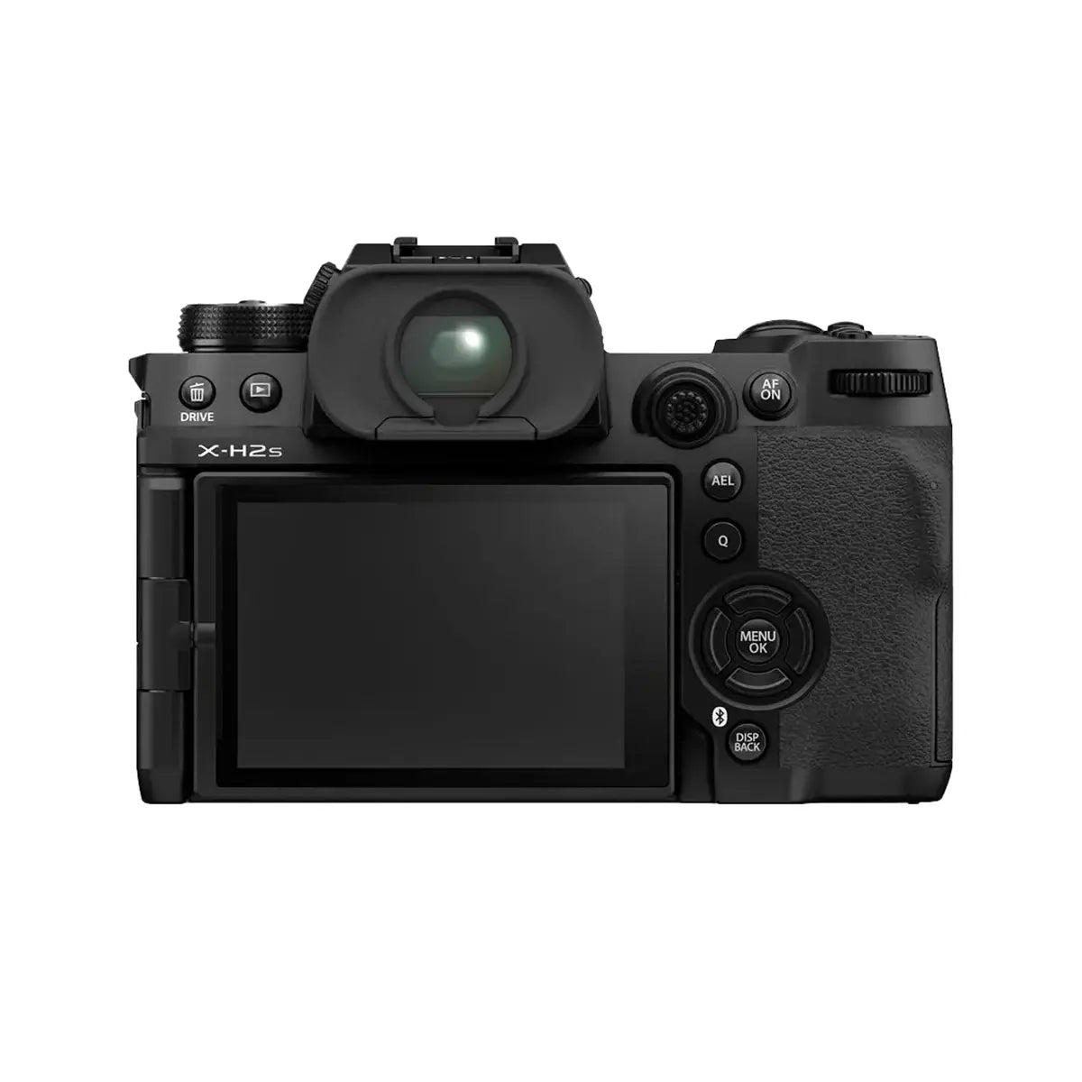 Fujifilm X-H2S Mirrorless Camera Body - Black back with screen rotated