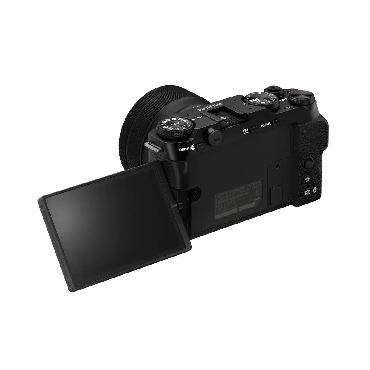 Fujifilm X-M5 with XC 15-45mm Lens - Black back with screen rotated