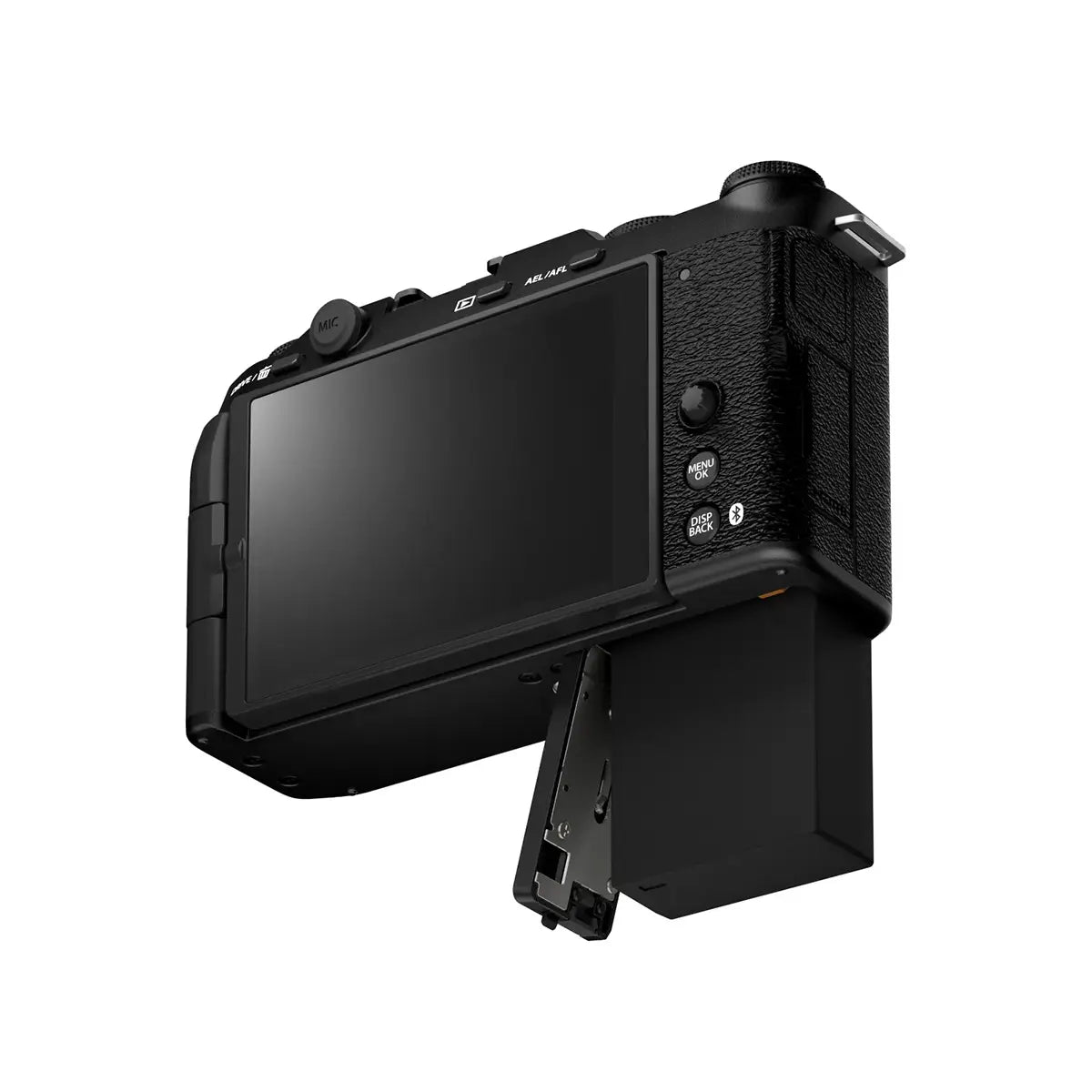 Fujifilm X-M5 with XC 15-45mm Lens - Black bottom with battery door open