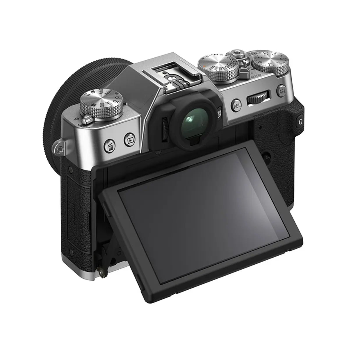 Fujifilm X-T30 II Mirrorless Camera Body & XF 18-55mm F2.8-4 R LM OIS Lens - Silver back with screen rotated up