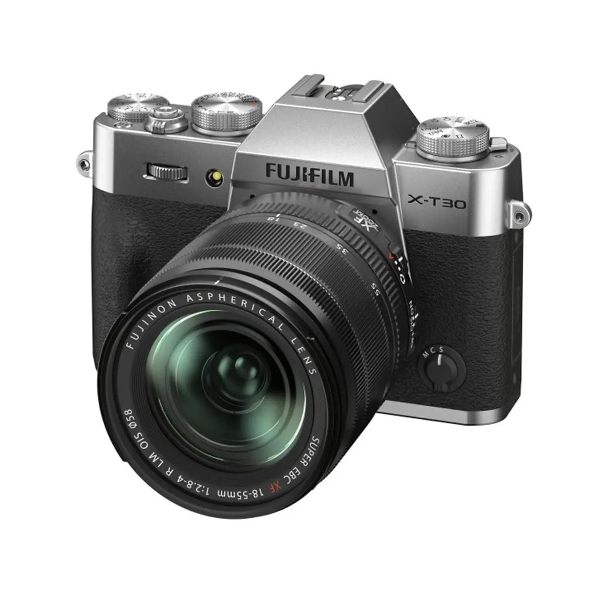 Fujifilm X-T30 II Mirrorless Camera Body & XF 18-55mm F2.8-4 R LM OIS Lens - Silver side