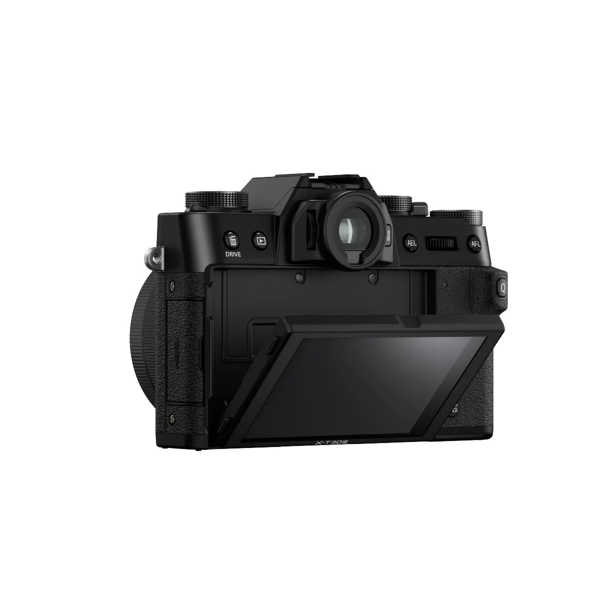 Black camera on a white background