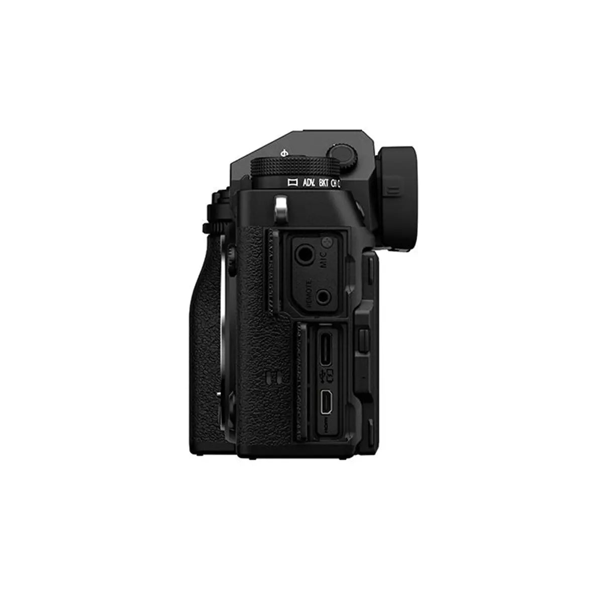 Fujifilm X-T5 Mirrorless Camera Body Only - Black side with media ports open
