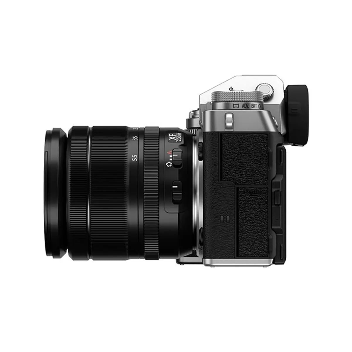 Fujifilm X-T5 Mirrorless Camera with 18-55mm f2.8-4 lens - Silver side