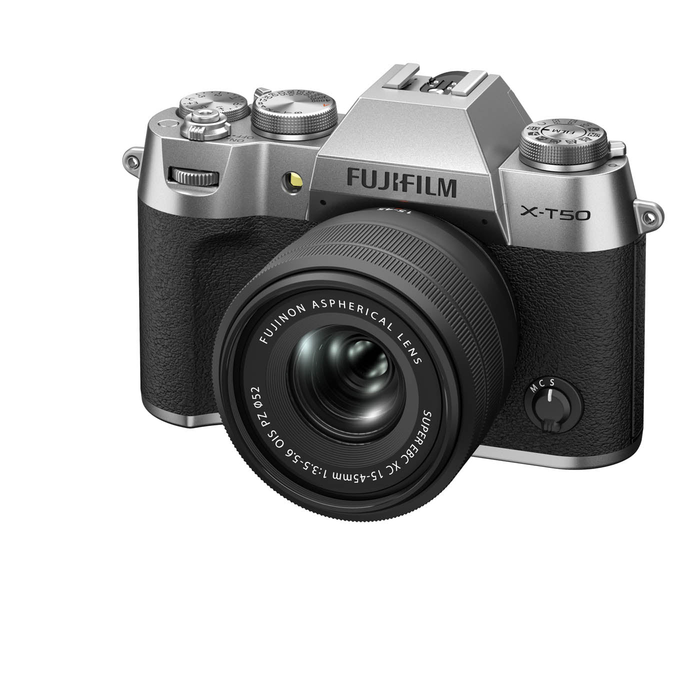 Fujifilm X-T50 Camera with XC 15-45mm F3.5-5.6 OIS PZ Lens - Silver