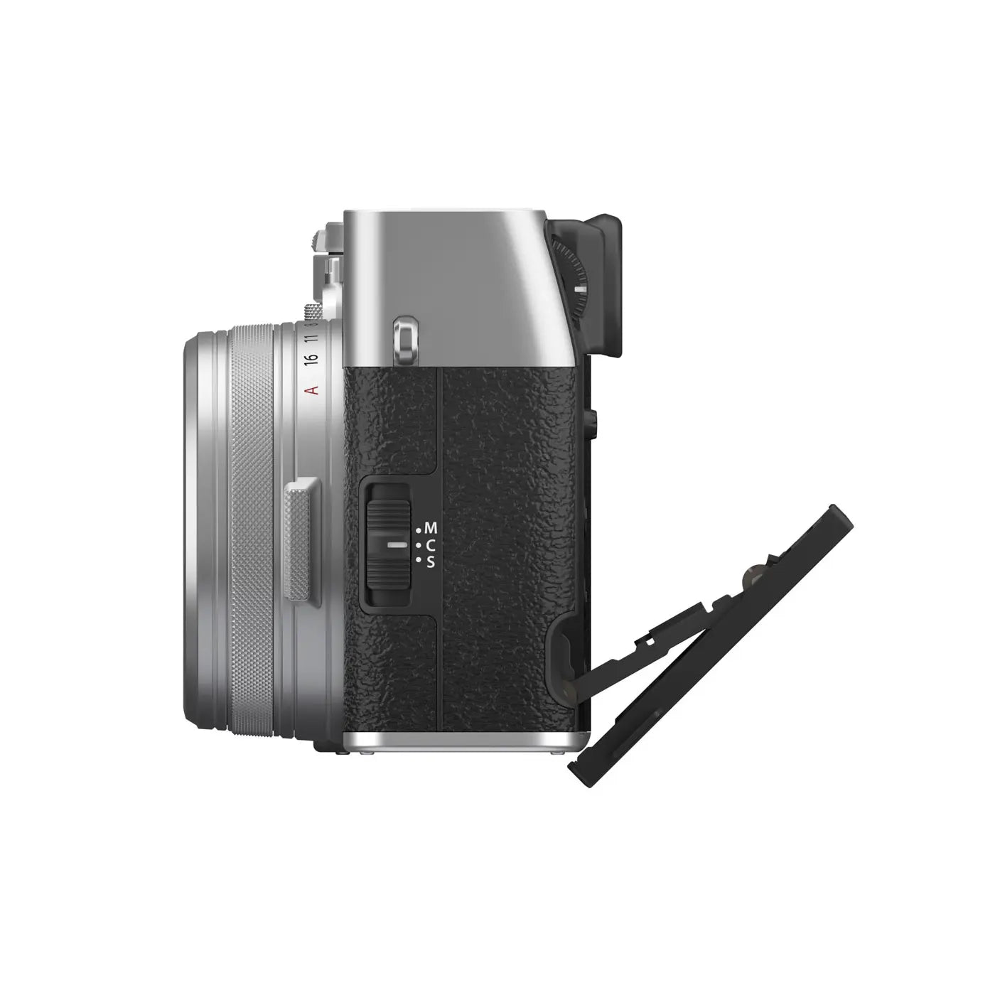 Fujifilm X100VI Digital Camera - Silver side with screen rotated