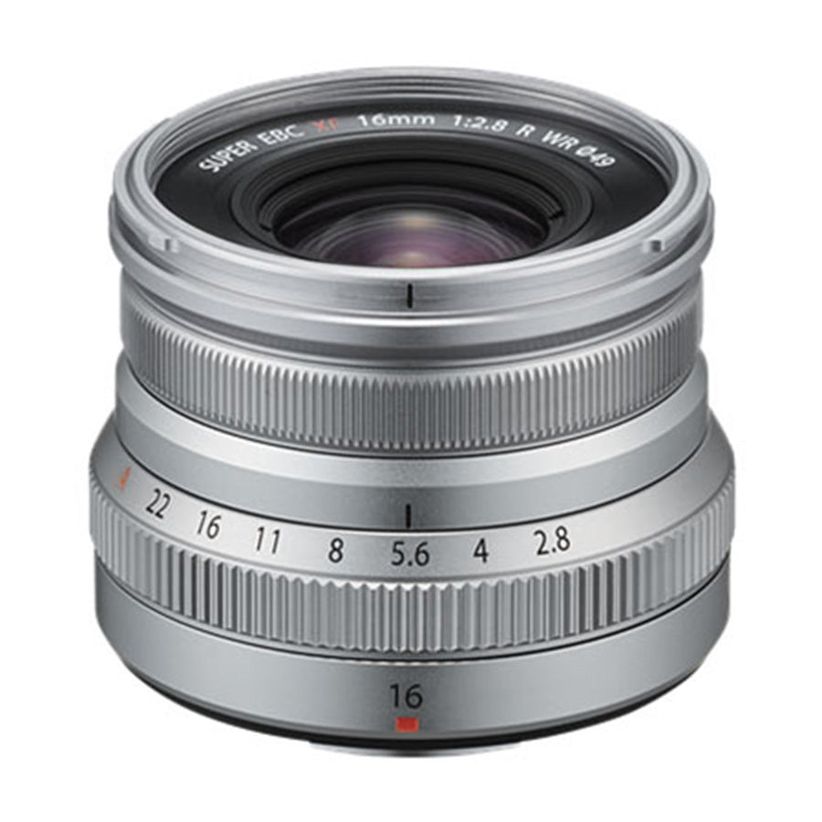 Fujifilm XF 16mm f2.8 R WR Lens - Silver top angle