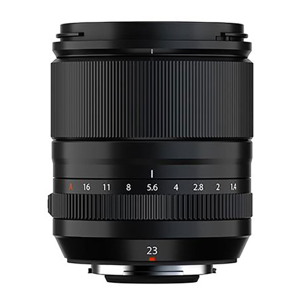 Fujifilm XF 23MM F1.4 R LM WR Lens product photo side vertical