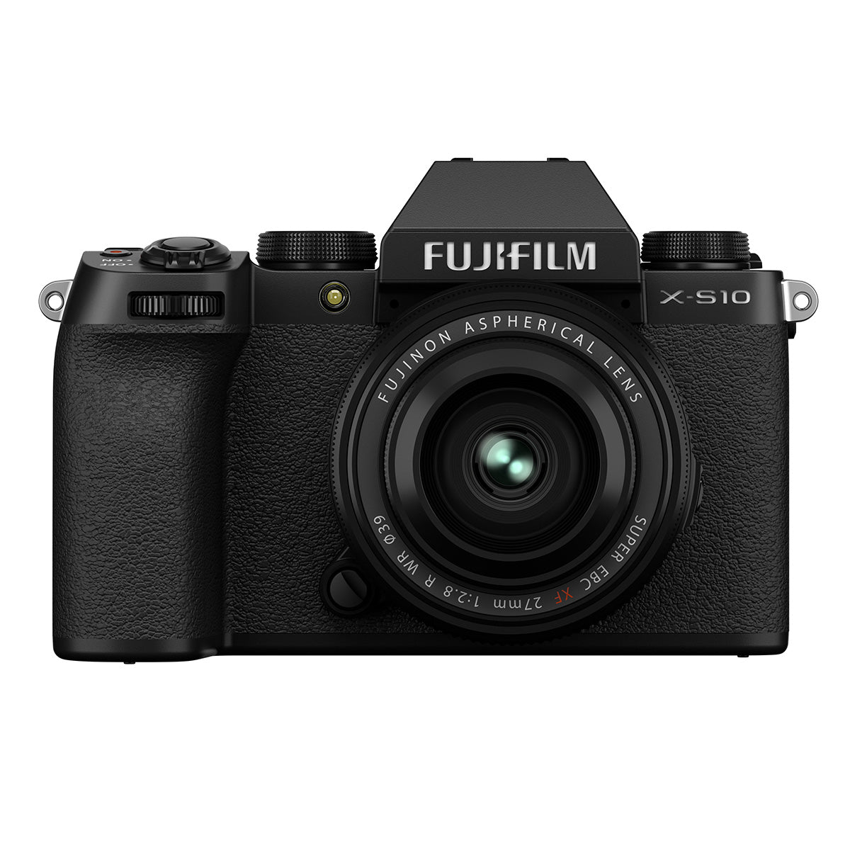 Fujifilm XF 27mm F2.8 R WR Lens product photo front on camera