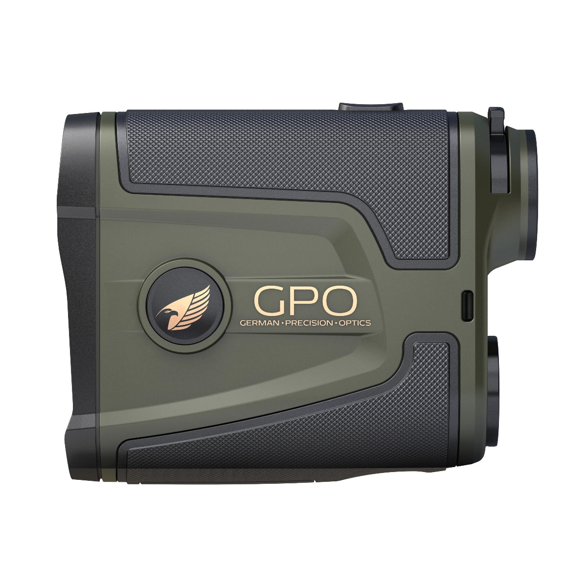 GPO Rangetracker 2000 OLED 6x20 Laser Rangefinder - Green left side