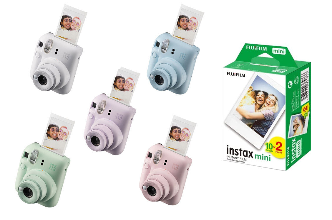Fujifilm Instax Mini 12 snabbkamera med 20 bilder filmpaket – mintgrön