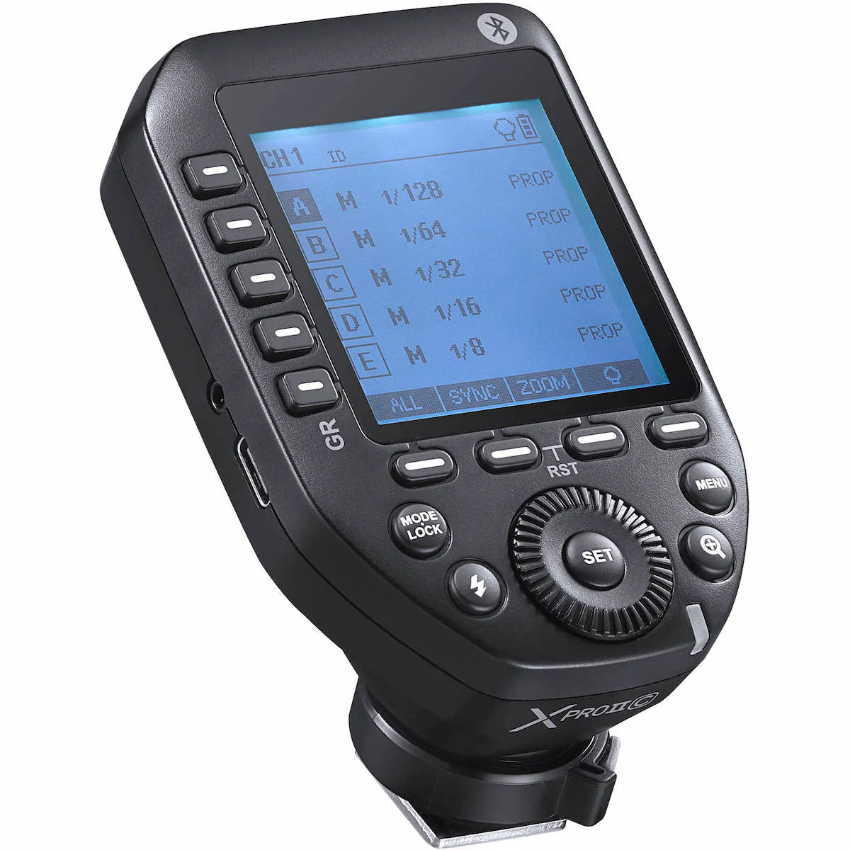 Godox Xpro II-N - Transmitter incl. Bluetooth for Nikon side angle showing screen and button layout