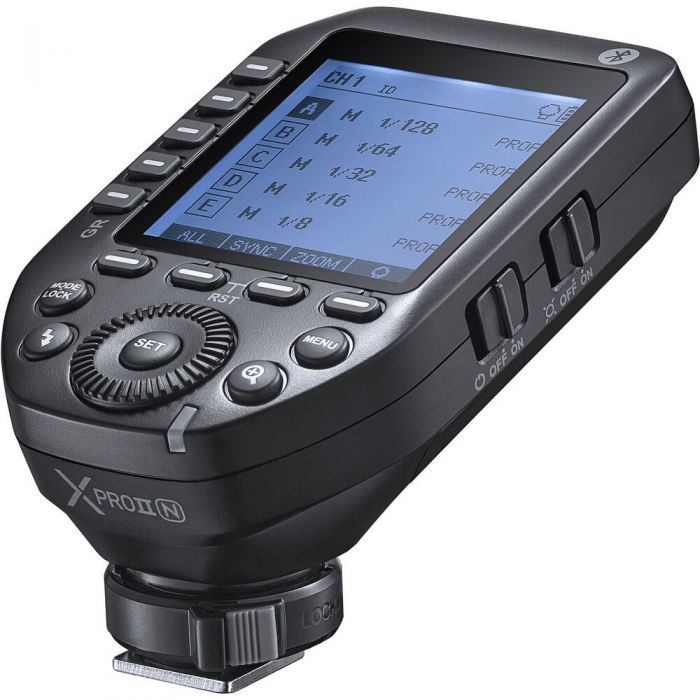 Godox Xpro II-N - Transmitter incl. Bluetooth for Nikon rear angle showing screen and button layout