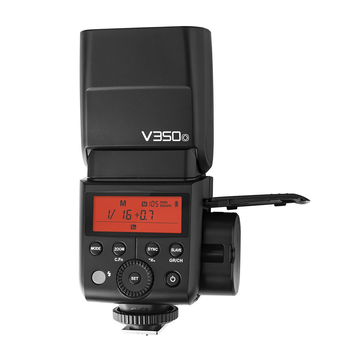 Godox V350 - O - Flash With Battery For Oly/Pan product photos back with battery