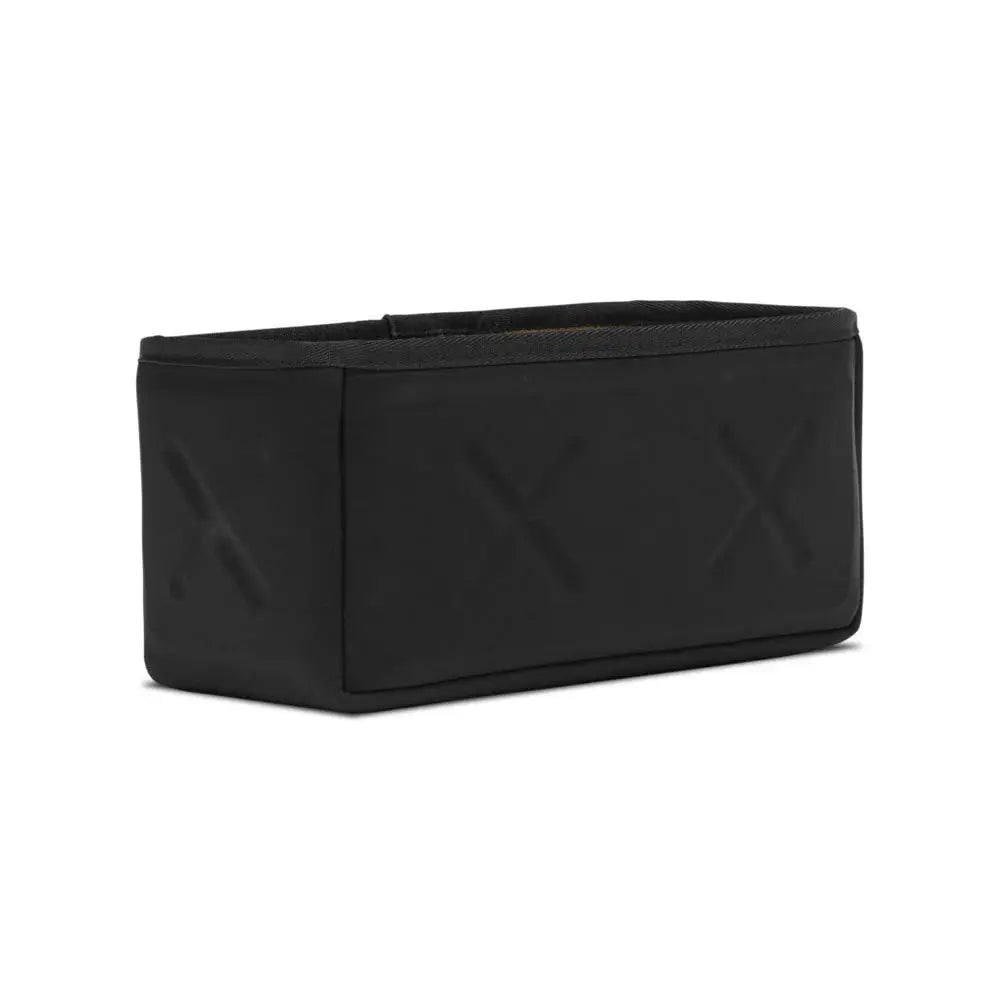 Black rectangular pouch on a white background