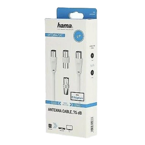 Hama 3-Part Antenna Connection Kit - 2 Metre Antenna Cable + 2x Coax Adapters front