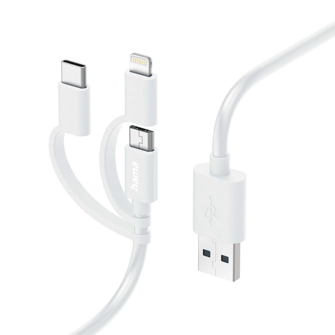 Hama 3-in-1 Multi Charging Cable (USB-A to Micro-USB, USB-C &amp; Lightning, 1m)