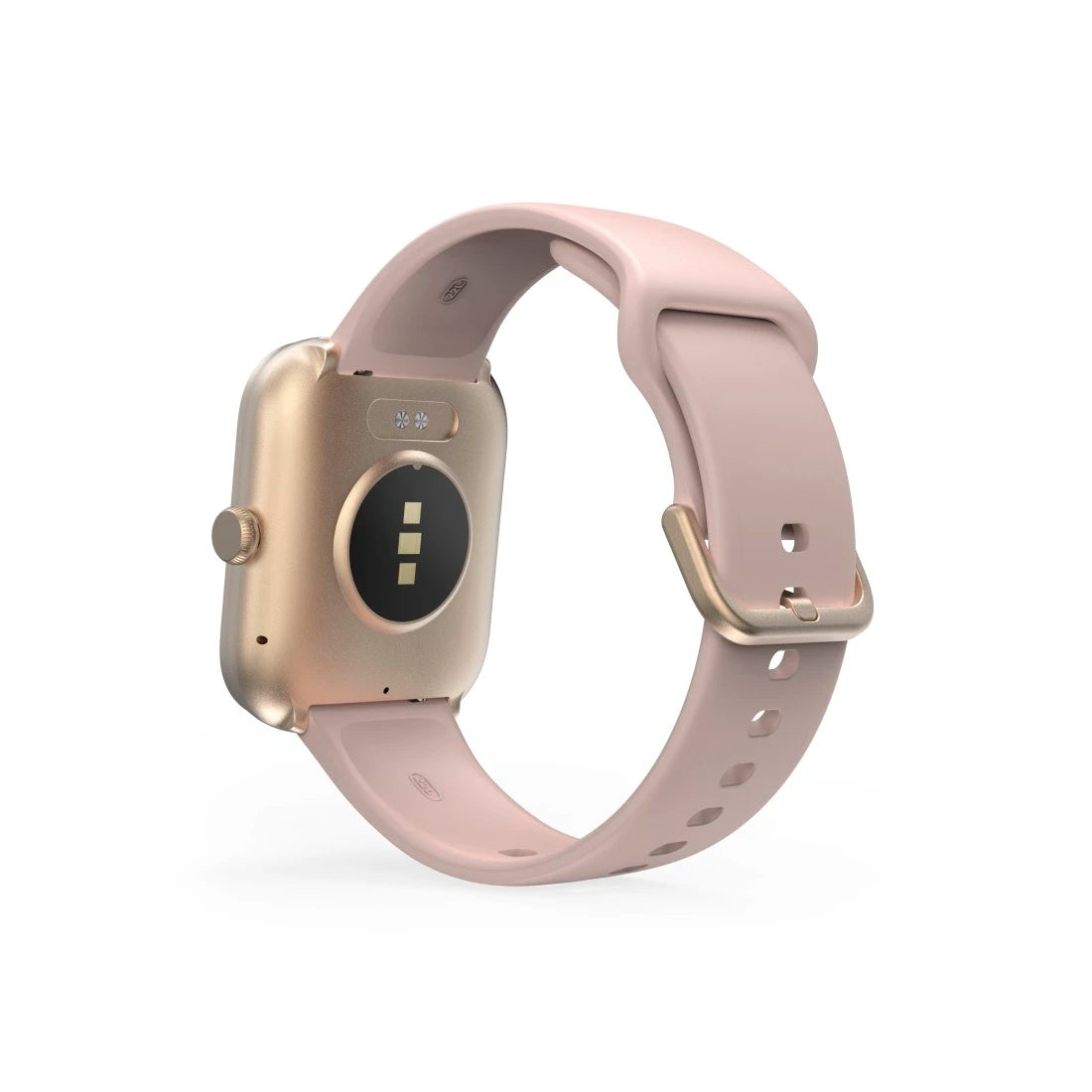 Smartwatch with a light pink band on a white background