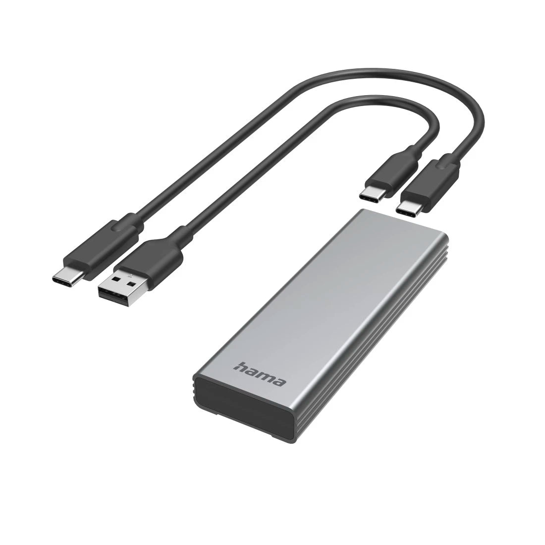 Hama USB hub with multiple cables on a white background
