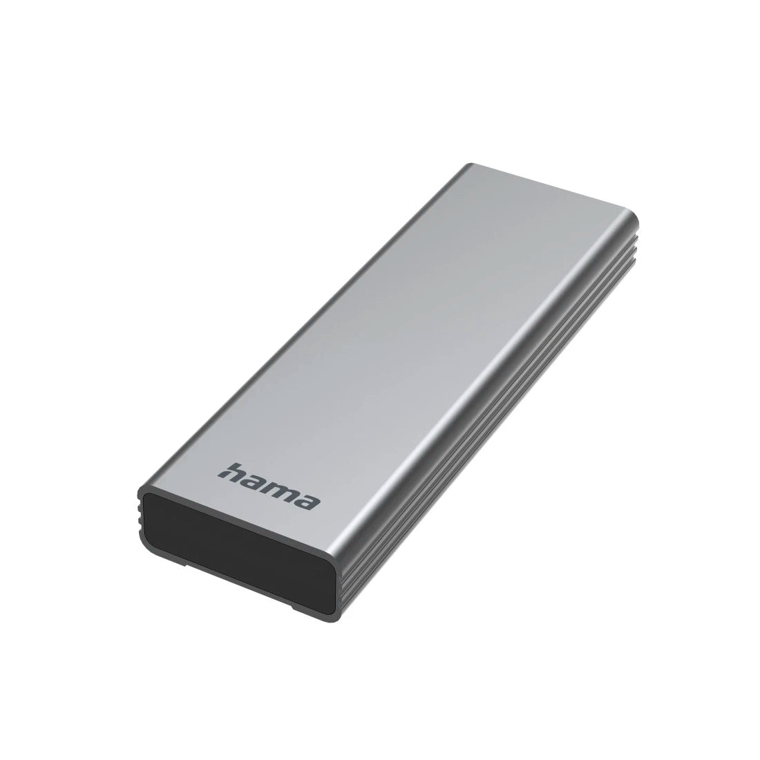 Silver external hard drive with 'hama' branding on a white background