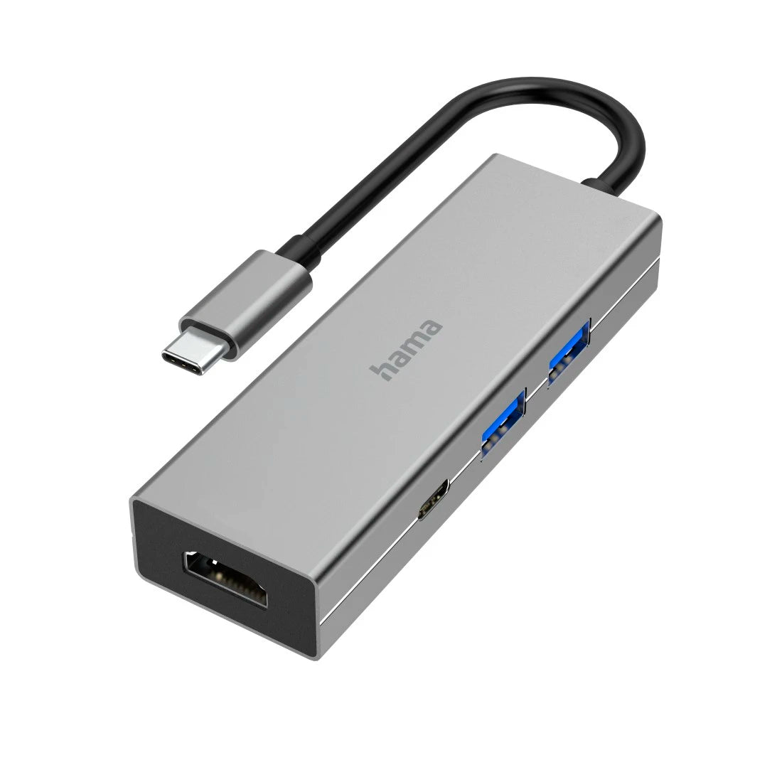 Hama USB-C hub with multiple ports on a white background