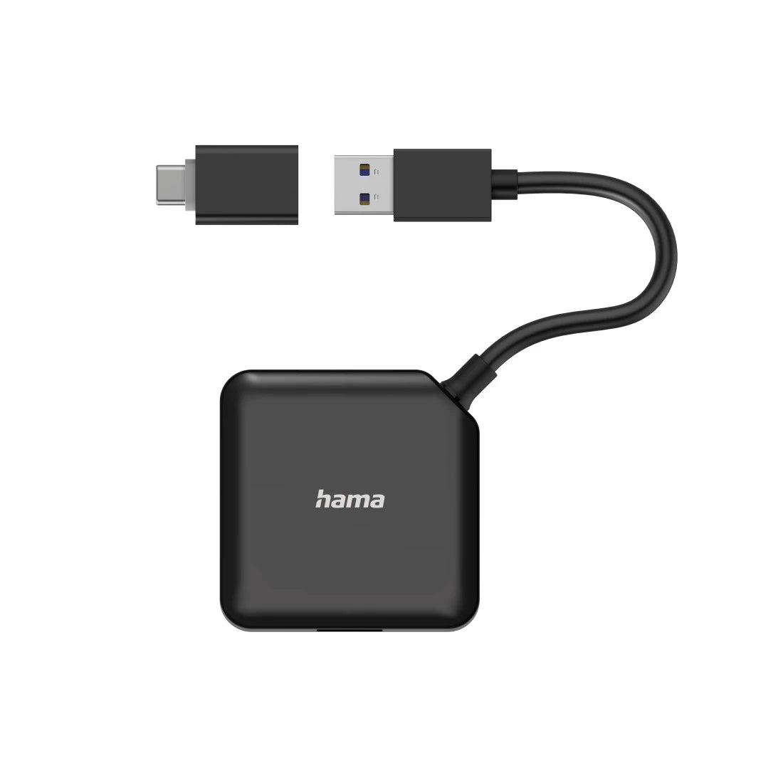 Hama USB adapter with micro USB and USB connectors on a white background