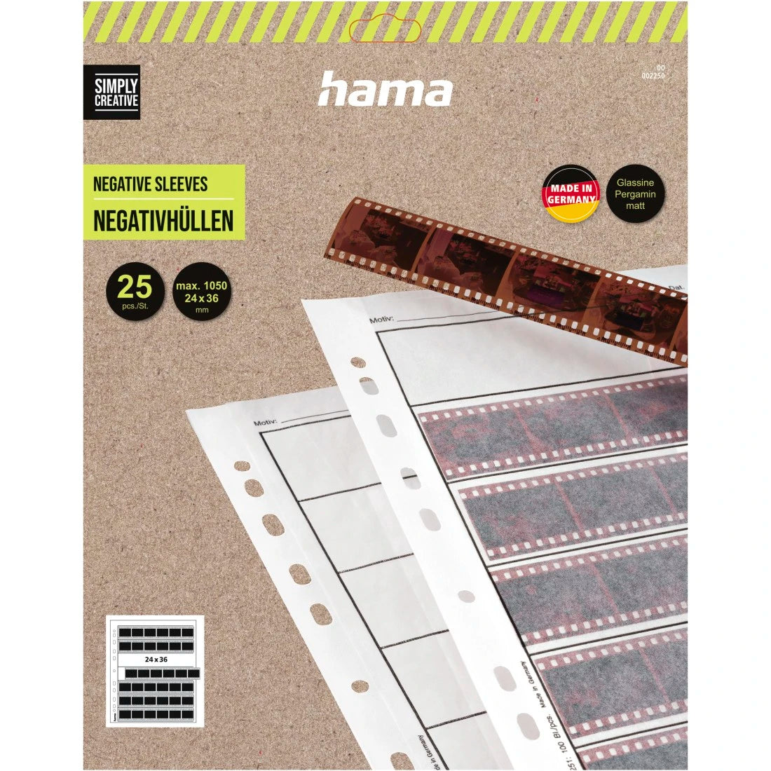 Hama 2250 Negative File Storage Sleeves - Pack of 25