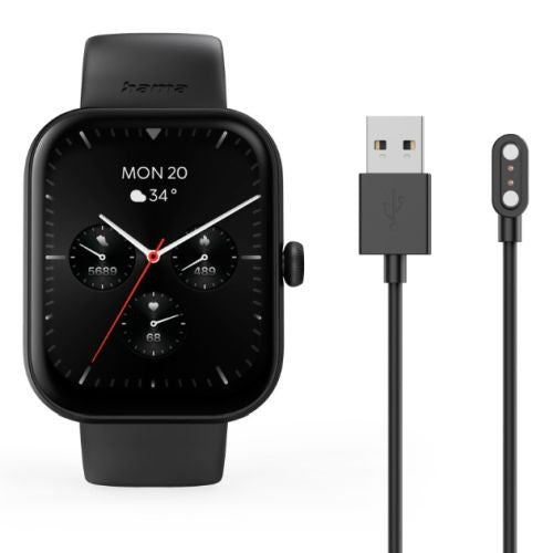 Hama 5000 Fitness Tracker Smart Watch, 1.65" LCD Touch Screen, Waterproof, Hands-Free Calling, Black