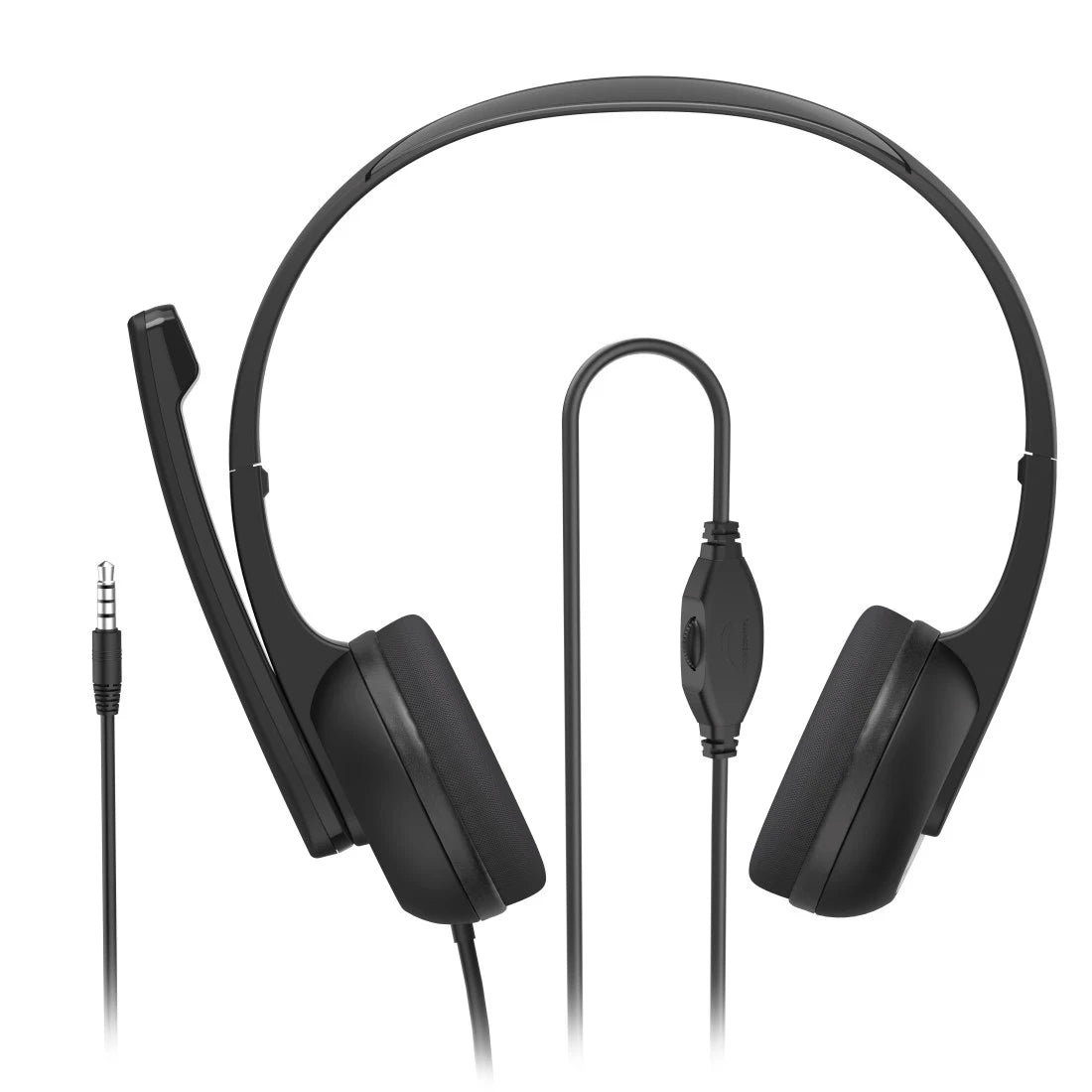 Hama (HS-P150 V2) Ultra-lightweight Headset, 3.5mm Jack, Y-adapter, Padded Ear Pads, Inline Controls