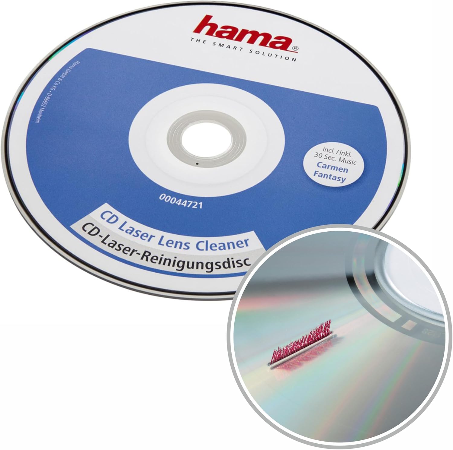 Hama CD laser lens cleaner disc with brand logo on a white background