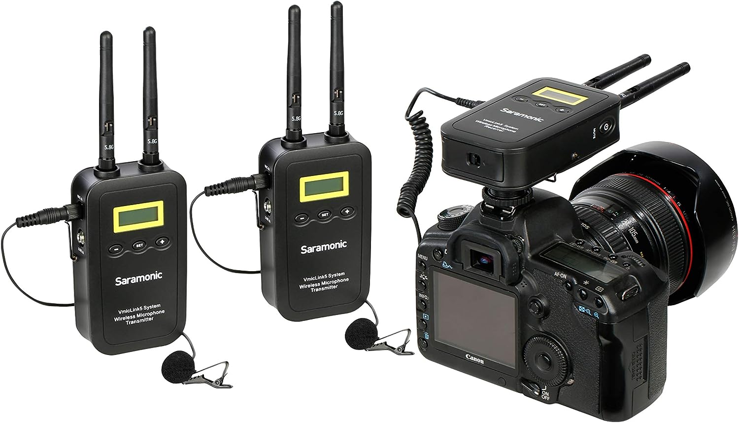 Saramonic VmicLink5 TX+TX+RX Wireless Microphone System