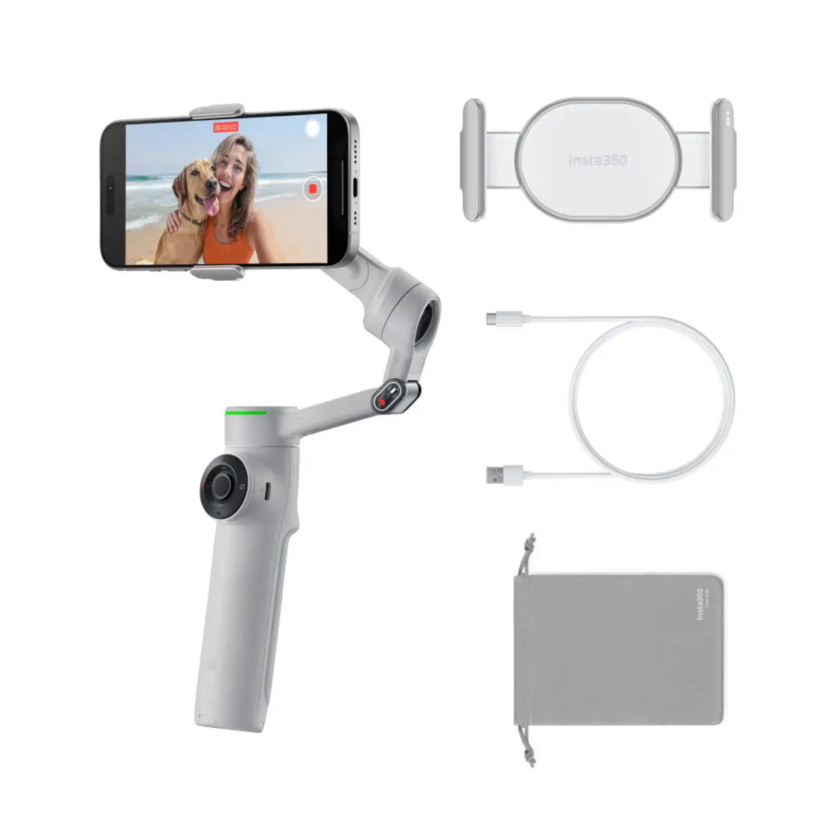 Insta360 Flow 2/ Flow 2 Pro Grey front with contents