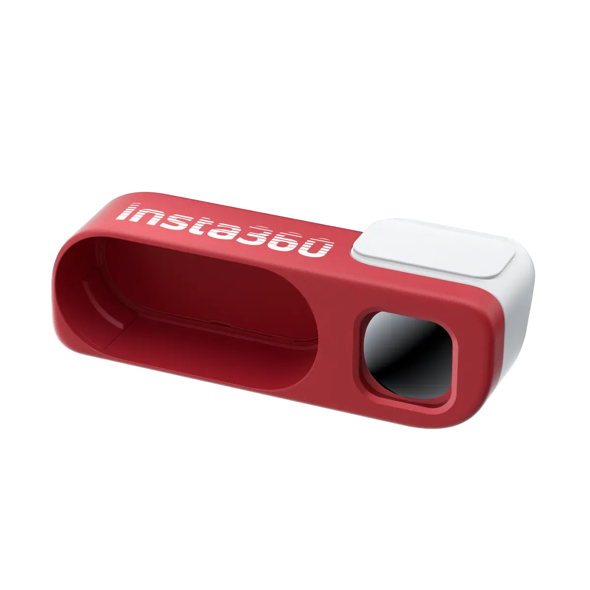 Red and white device with 'insta360' branding on a white background