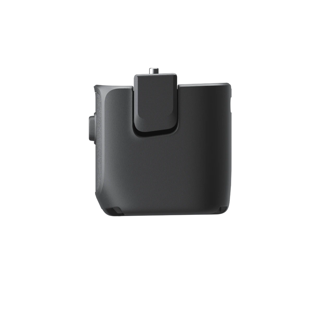 Black electronic device component on a white background