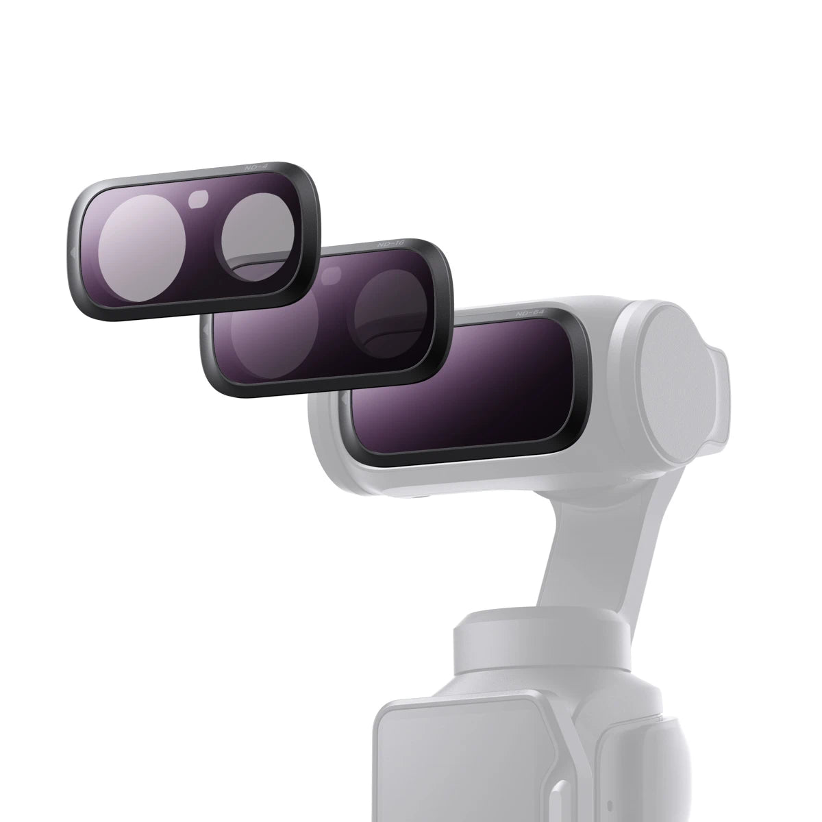 White camera with black lens covers on a white background