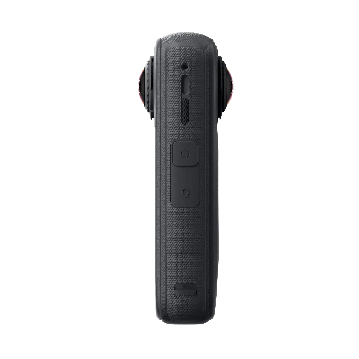 Black electronic device with buttons on a white background