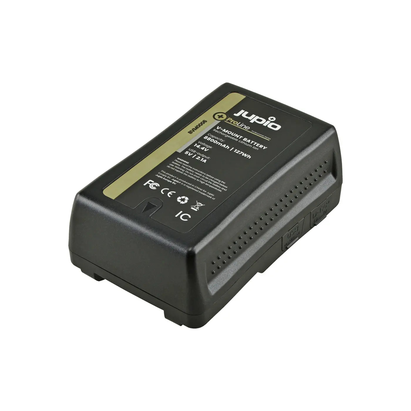 Black Jupio camera battery on a white background