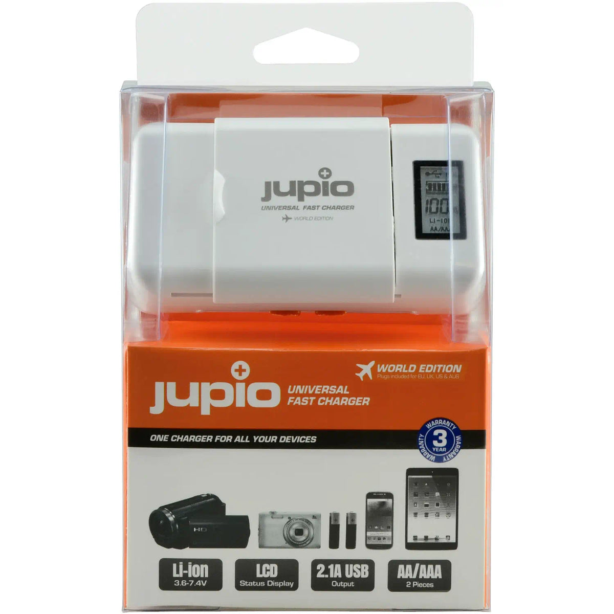 Jupio Universal Travel Fast Charger with LCD Display