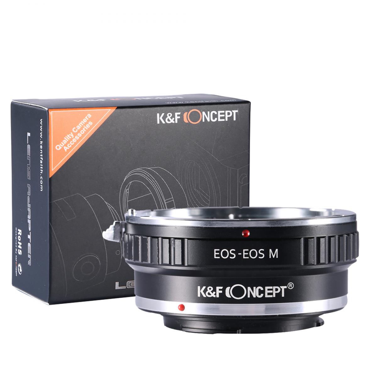 Image of K&F Concept Lens Mount Adapter Compatible with Canon EOS EF Mount Lens to Canon EOS M EF-M Mount Mirrorless Camera Adapter