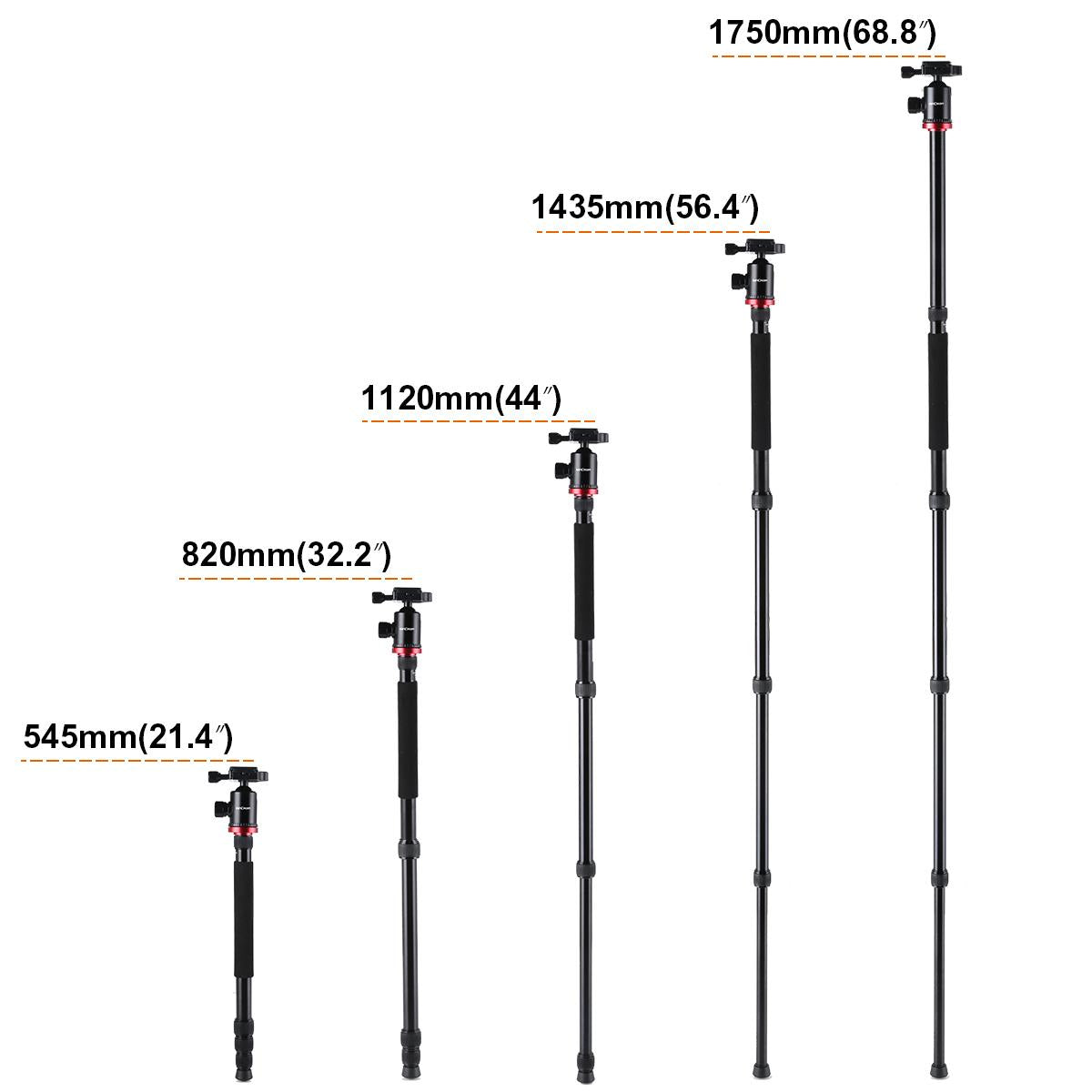 Image of K&F Concept 66"/161cm Ultra Compact and Lightweight Aluminum Travel Tripod