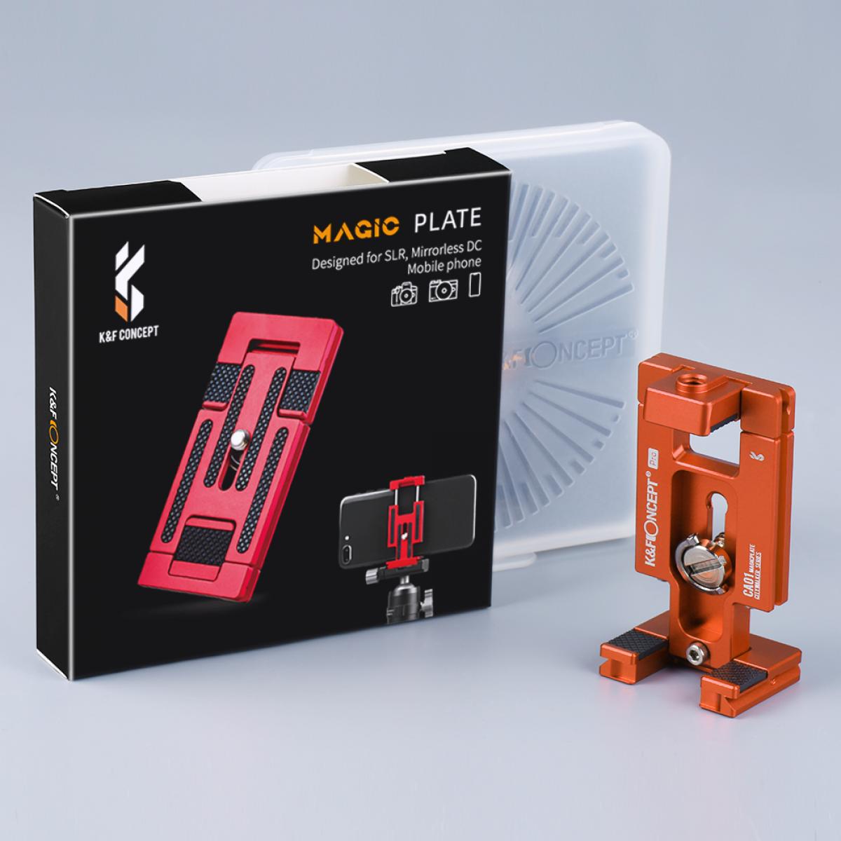 K&F Concept Arca Swiss Quick Release Plate for Cameras and Smartphones - Orange