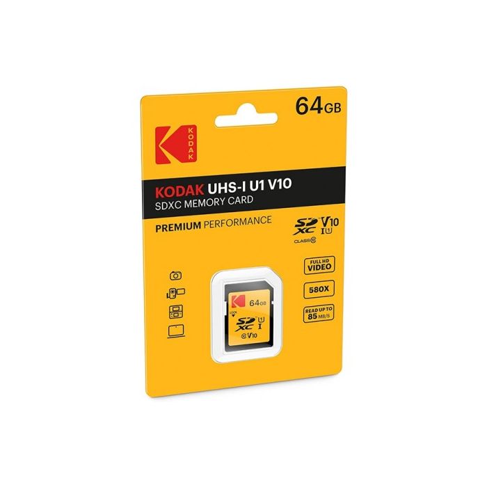 Clearance Kodak SD Card 64GB Premium performance UHS-1 U1 V10 SDXC