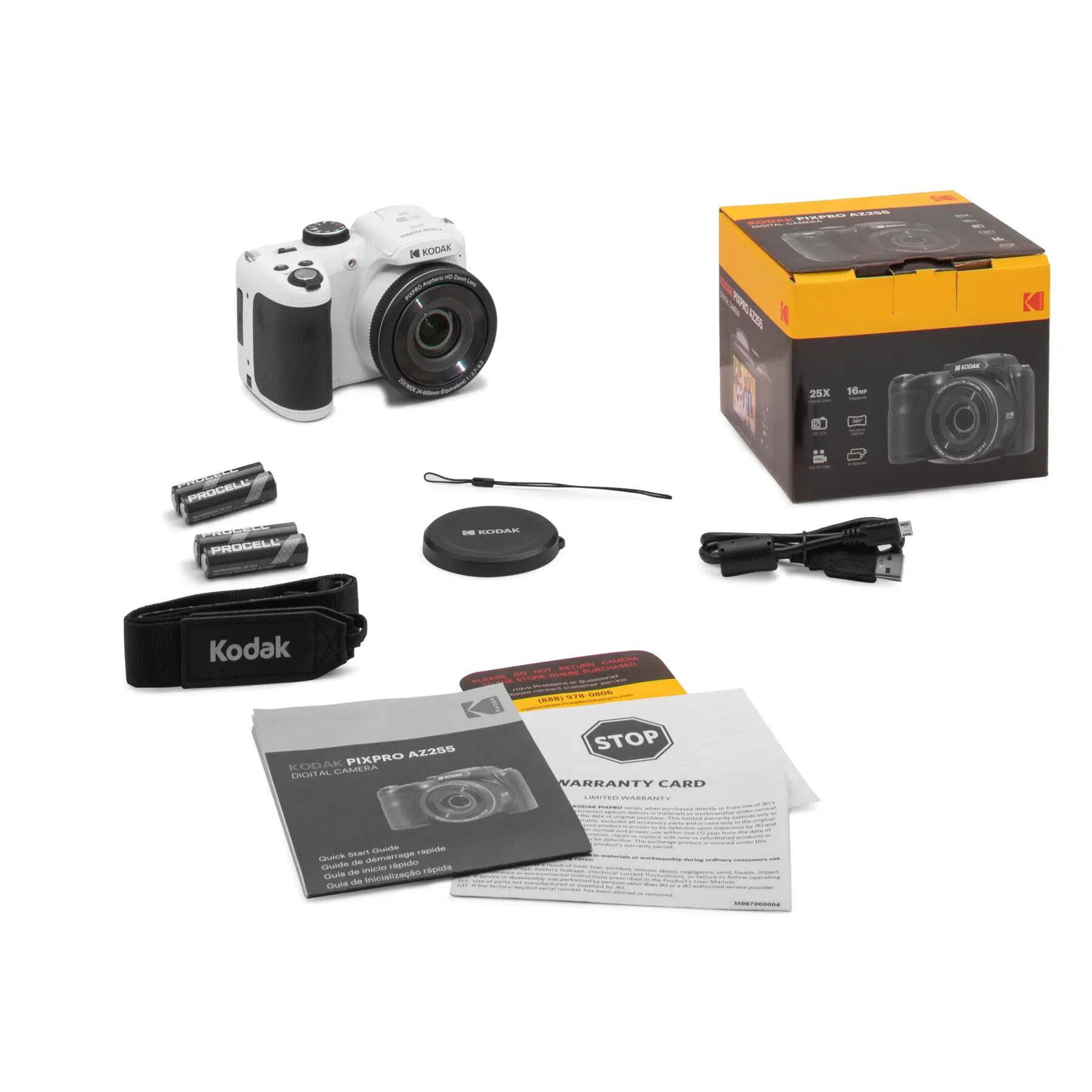 Kodak PIXPRO AZ255 Digital Camera (White)