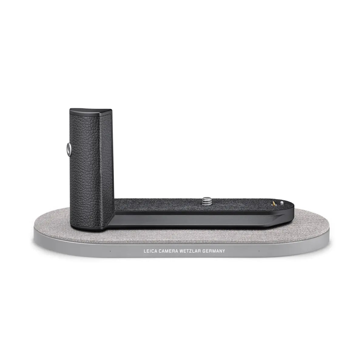 Camera bracket with Leica branding on a white background