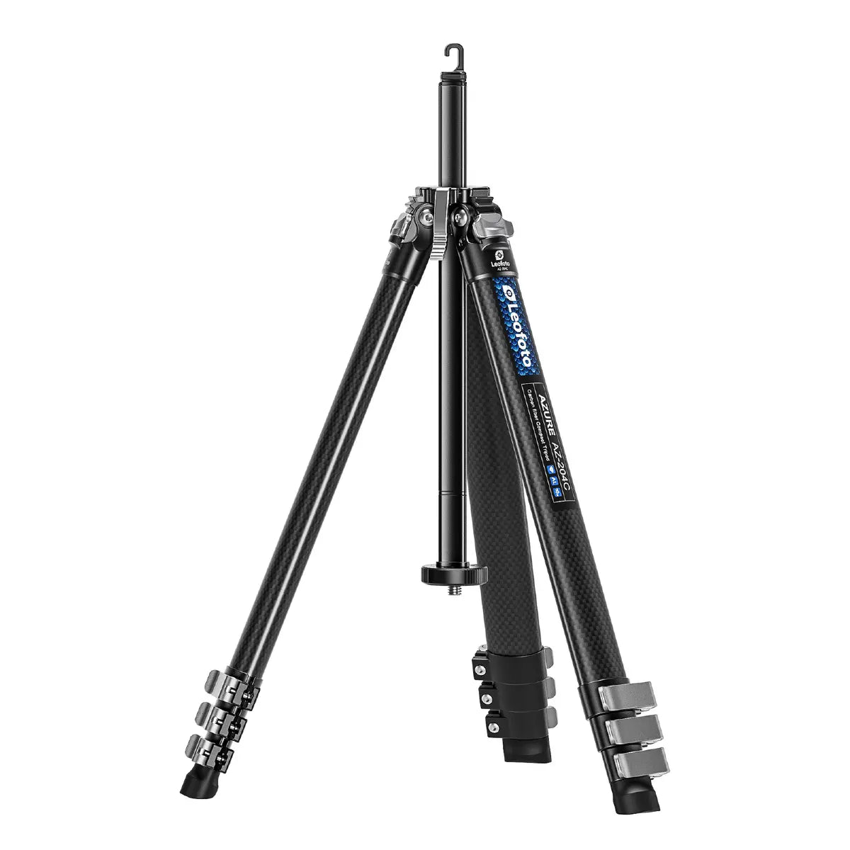 Black tripod with brand name on a white background