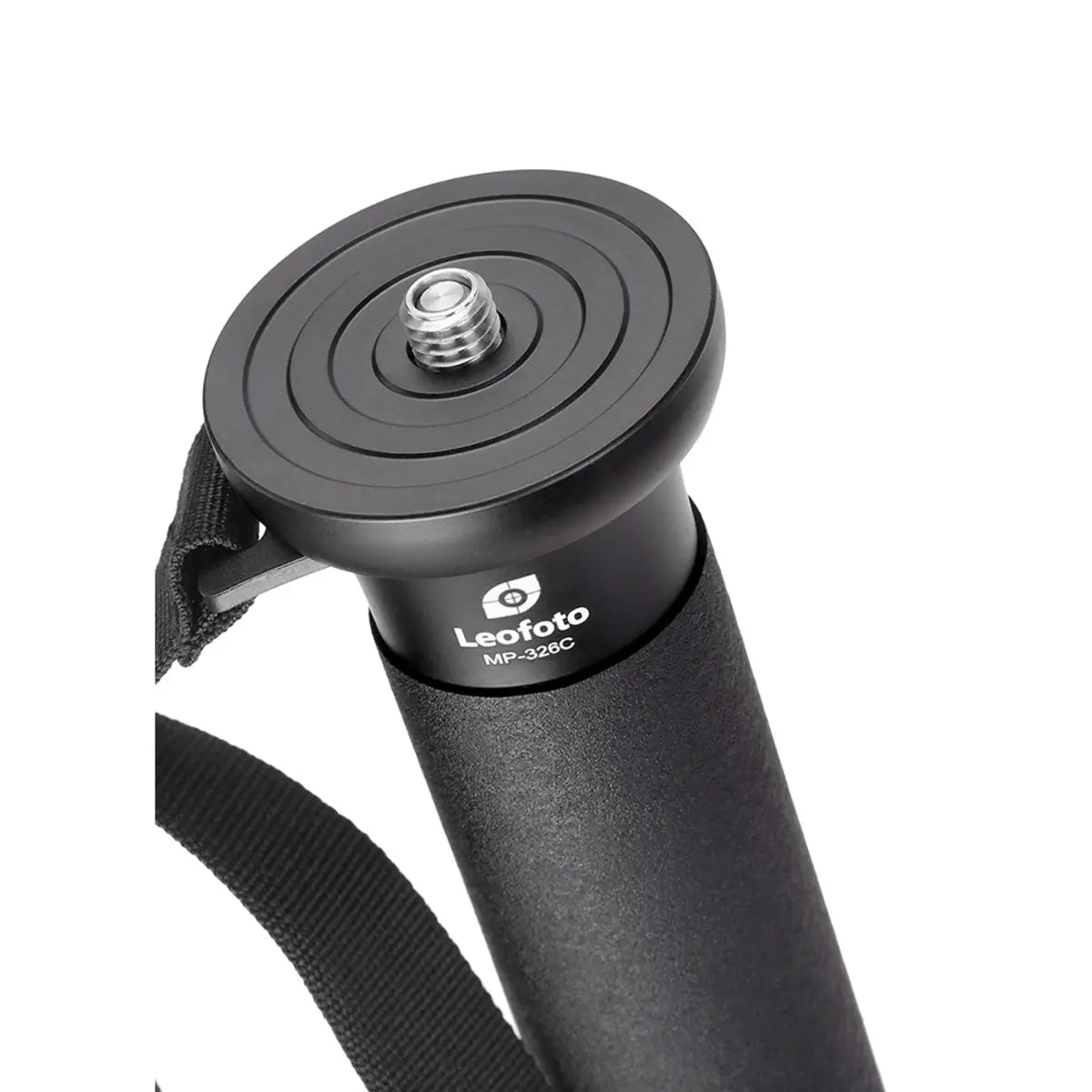 Black Leofoto camera tripod head on a white background